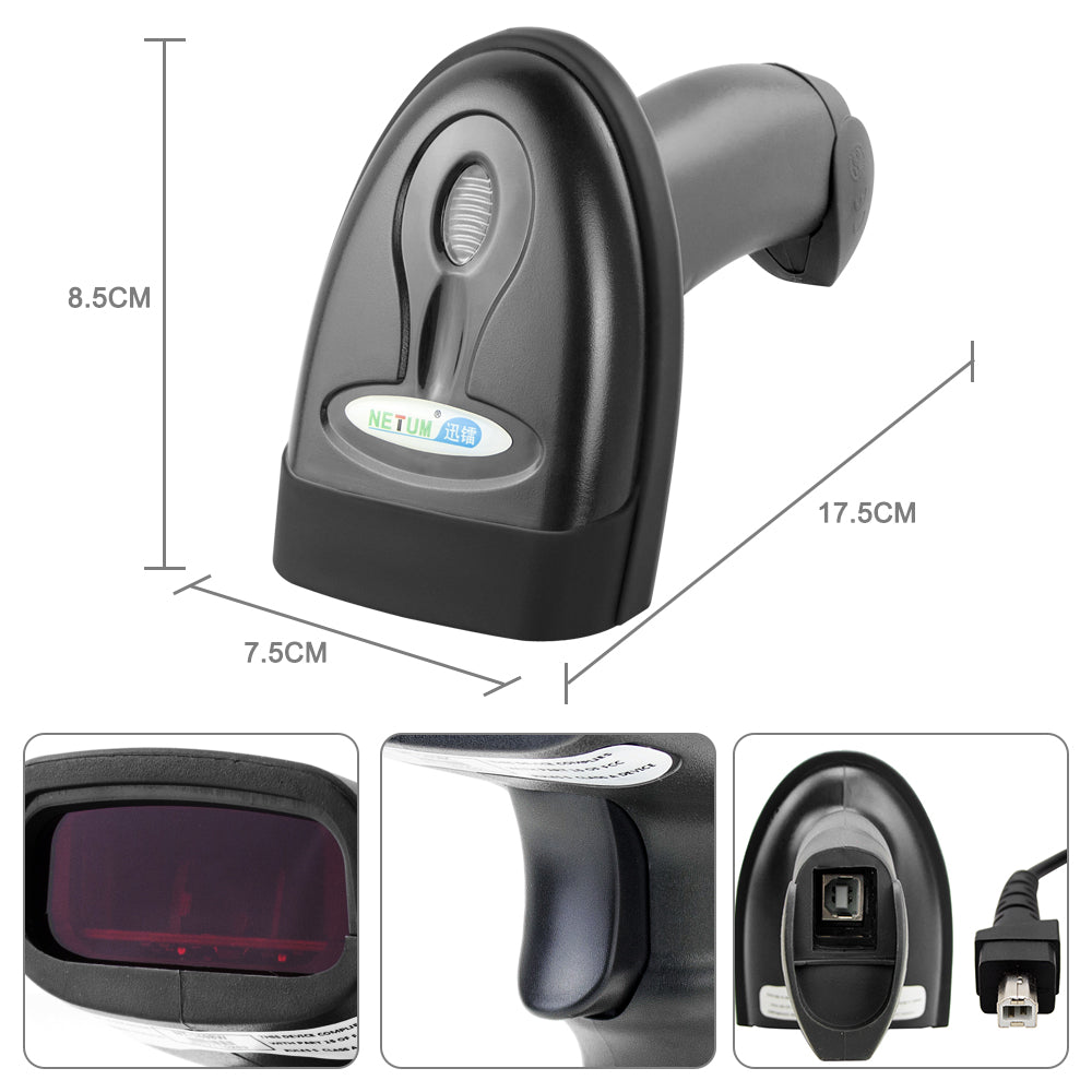 NETUM NT‑1698W 2.4G Wireless 1D Laser Barcode Scanner