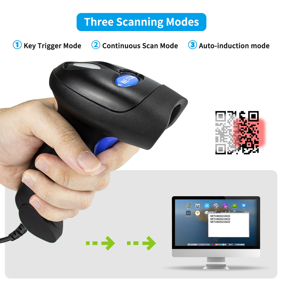 NETUM NT‑L5 Wired 2D Barcode Scanner