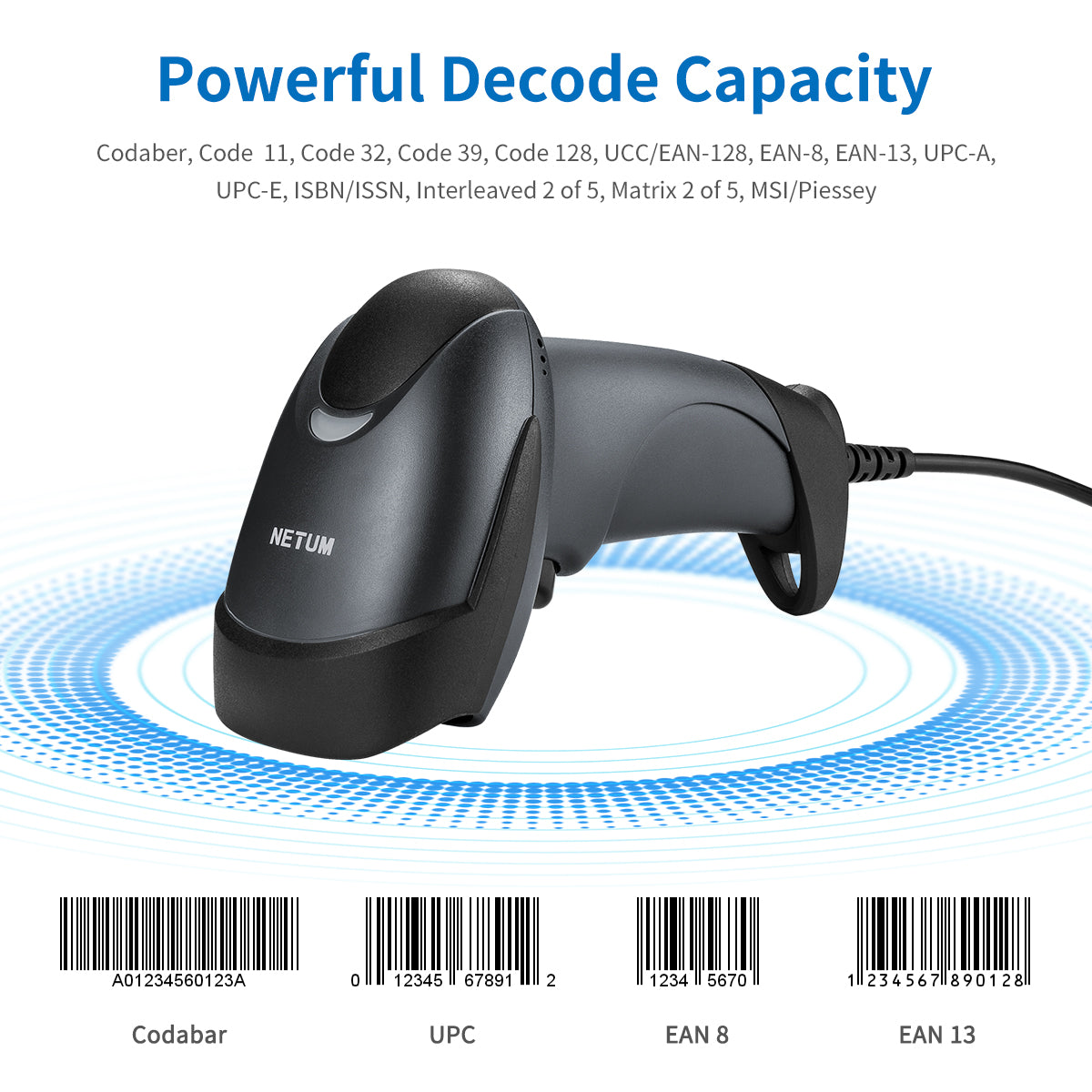 NETUM NT‑M1 Laser Wired 1D Barcode Scanner