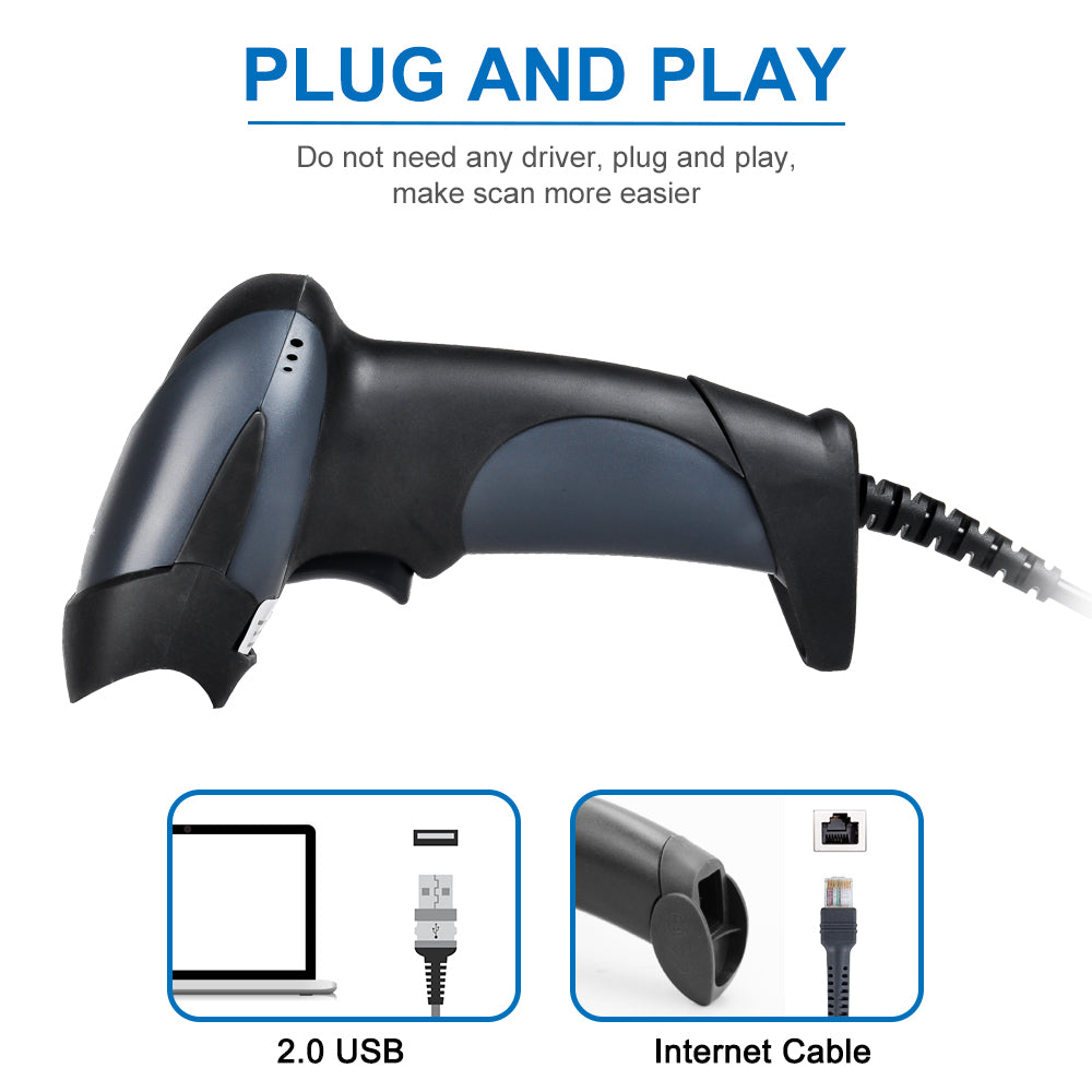 NETUM NT‑M1 Laser Wired 1D Barcode Scanner