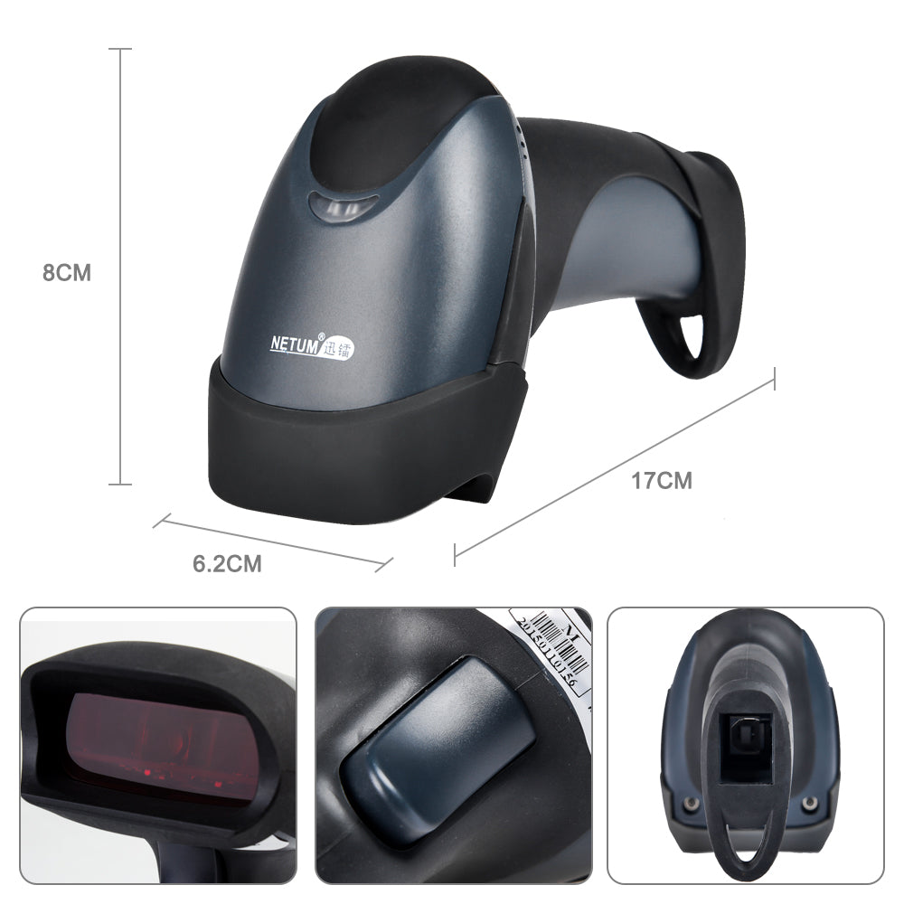NETUM NT‑M2 Wireless 1D Laser Barcode Scanner