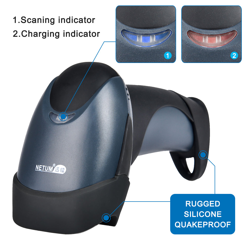 NETUM NT‑M2 Wireless 1D Laser Barcode Scanner