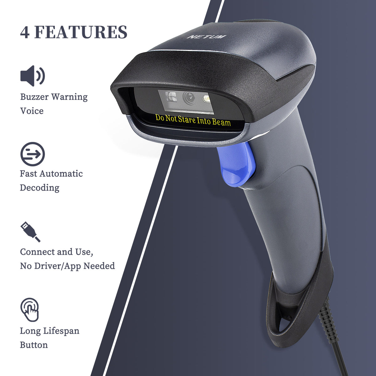 NETUM NT‑M5 Wired 2D Barcode Scanner