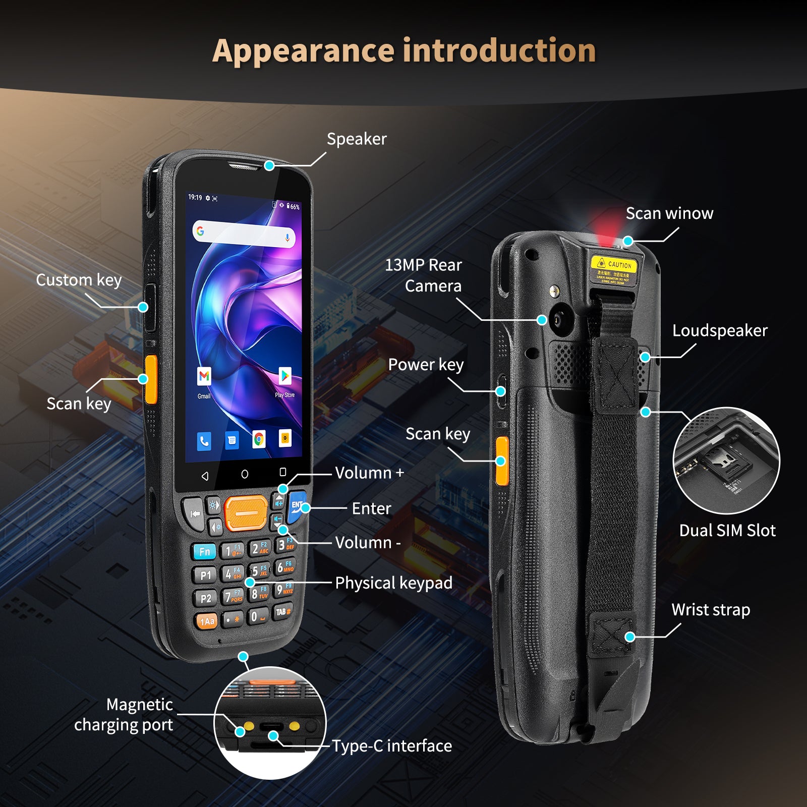 NETUM Q500 Rugged Android 11 PDA Mobile Computer